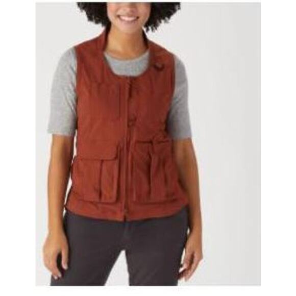Duluth Trading Co Womens Size XL Vest Cargo Burnt Orange Fishing Pockets - Picture 1 of 10